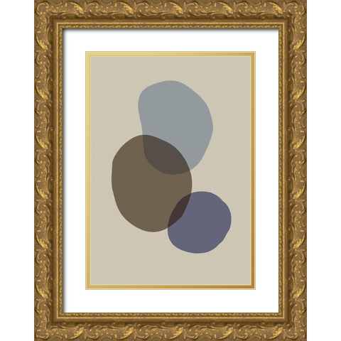 Organic Shapes 05 Gold Ornate Wood Framed Art Print with Double Matting by Uppsala Studio