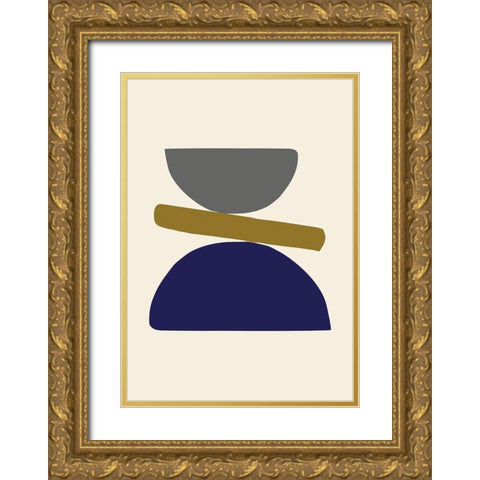Organic Shapes 08 Gold Ornate Wood Framed Art Print with Double Matting by Uppsala Studio