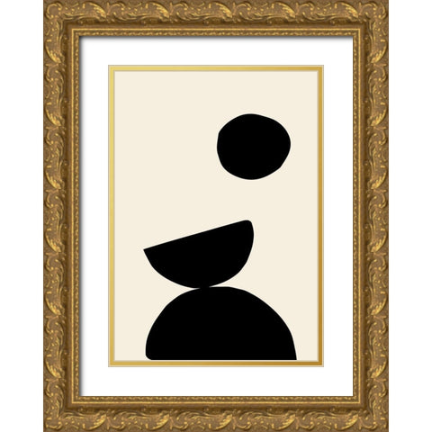 Organic Shapes 09 Gold Ornate Wood Framed Art Print with Double Matting by Uppsala Studio