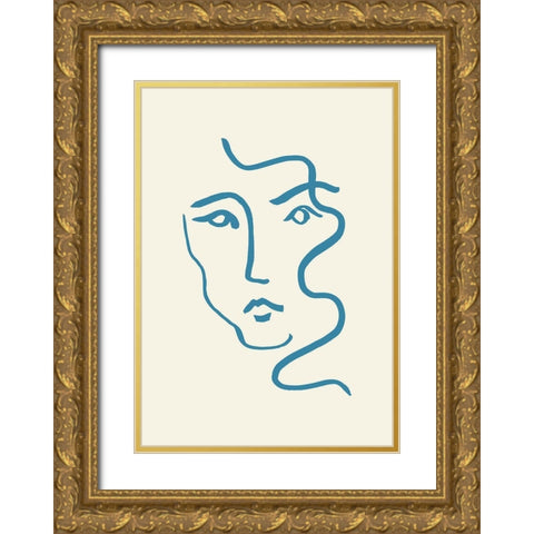 Portrait 03 Gold Ornate Wood Framed Art Print with Double Matting by Uppsala Studio