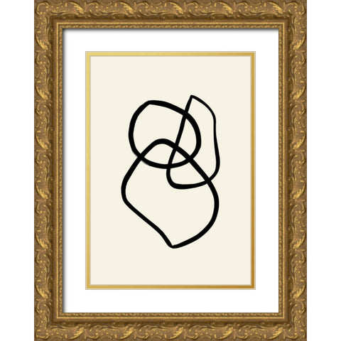 Shape 01 Gold Ornate Wood Framed Art Print with Double Matting by Uppsala Studio