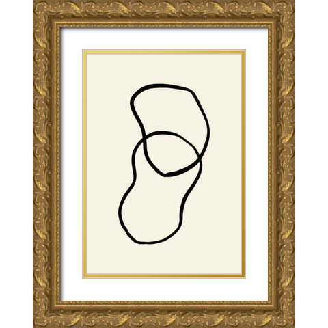 Shape 02 Gold Ornate Wood Framed Art Print with Double Matting by Uppsala Studio