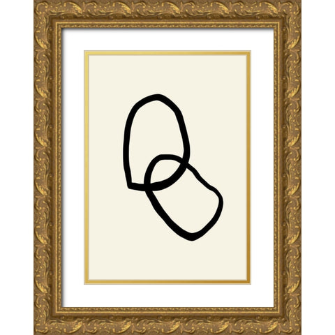 Shape 03 Gold Ornate Wood Framed Art Print with Double Matting by Uppsala Studio