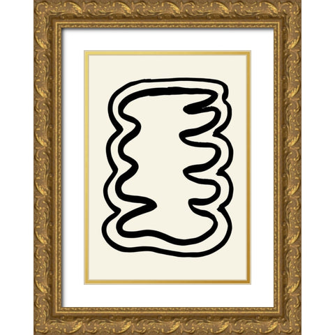 Shape 06 Gold Ornate Wood Framed Art Print with Double Matting by Uppsala Studio