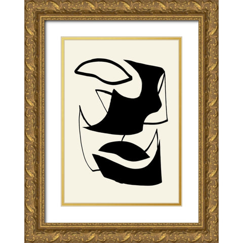 Shape 07 Gold Ornate Wood Framed Art Print with Double Matting by Uppsala Studio
