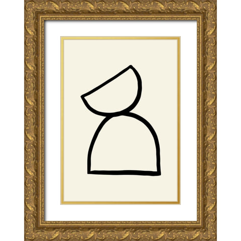 Shape 08 Gold Ornate Wood Framed Art Print with Double Matting by Uppsala Studio