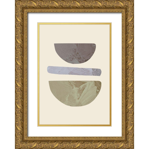 Collage 01 Gold Ornate Wood Framed Art Print with Double Matting by Uppsala Studio