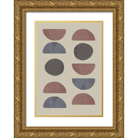 Collage 04 Sand Gold Ornate Wood Framed Art Print with Double Matting by Uppsala Studio