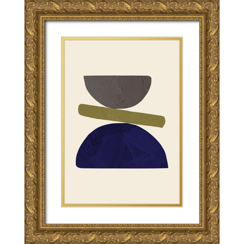 Collage 05 Gold Ornate Wood Framed Art Print with Double Matting by Uppsala Studio
