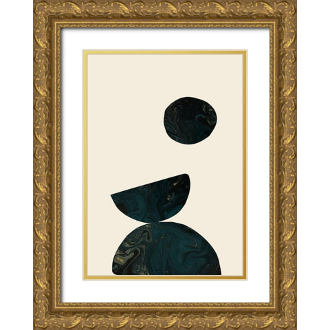 Collage 06 Gold Ornate Wood Framed Art Print with Double Matting by Uppsala Studio