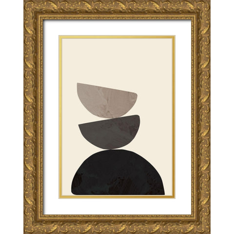 Collage 07 Gold Ornate Wood Framed Art Print with Double Matting by Uppsala Studio