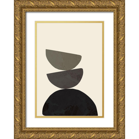 Collage 08 Gold Ornate Wood Framed Art Print with Double Matting by Uppsala Studio