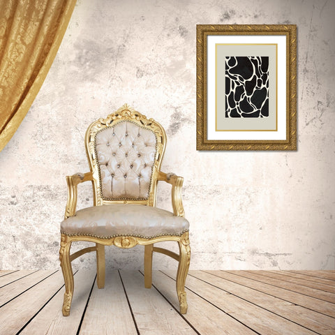 Giraffe Sand Gold Ornate Wood Framed Art Print with Double Matting by Uppsala Studio