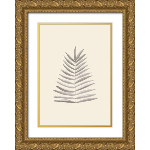 Palm Leaf Ink Gold Ornate Wood Framed Art Print with Double Matting by Uppsala Studio