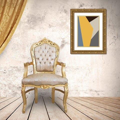 Color Blocks 01 Gold Ornate Wood Framed Art Print with Double Matting by Uppsala Studio