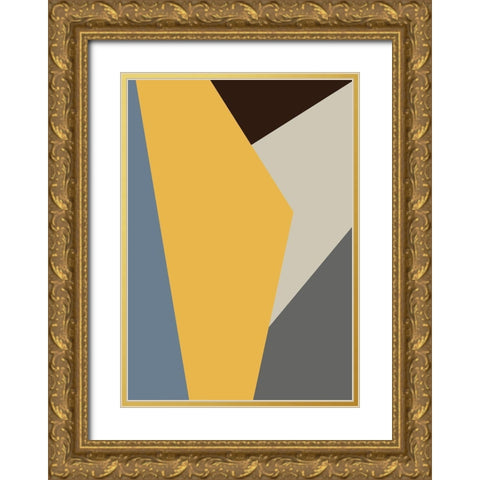 Color Blocks 01 Gold Ornate Wood Framed Art Print with Double Matting by Uppsala Studio
