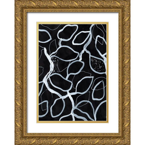 Tangled Gold Ornate Wood Framed Art Print with Double Matting by Uppsala Studio