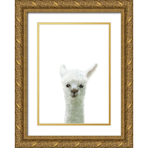 Llama Gold Ornate Wood Framed Art Print with Double Matting by Uppsala Studio