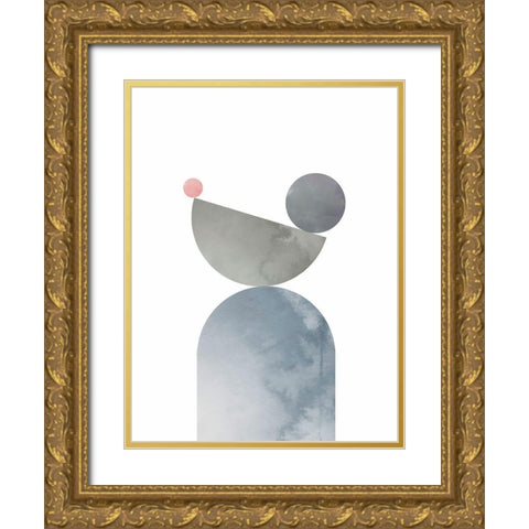 Geometrical Shapes 01 Gold Ornate Wood Framed Art Print with Double Matting by Uppsala Studio
