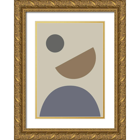 Geometrical Shapes Gold Ornate Wood Framed Art Print with Double Matting by Uppsala Studio