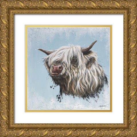 Chewy Coo Gold Ornate Wood Framed Art Print with Double Matting by Bawden, Angela