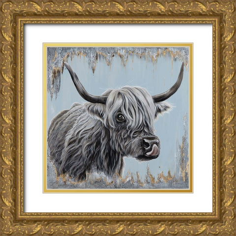 Babe the Coo Gold Ornate Wood Framed Art Print with Double Matting by Bawden, Angela