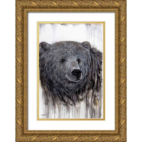 Giant Kodiak   Gold Ornate Wood Framed Art Print with Double Matting by Bawden, Angela