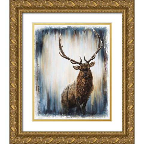 Standing Tall Gold Ornate Wood Framed Art Print with Double Matting by Bawden, Angela