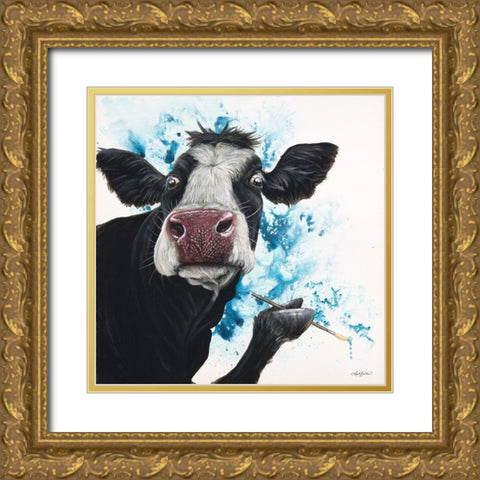 Picowsso Gold Ornate Wood Framed Art Print with Double Matting by Bawden, Angela