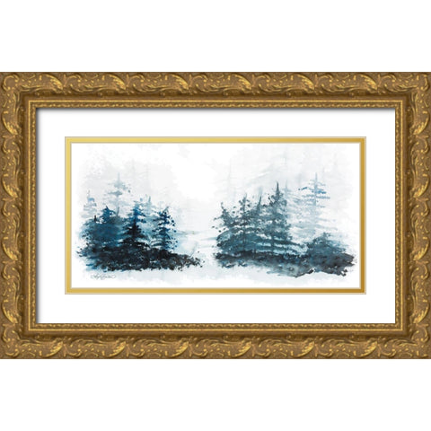 Blue Pine Forest II Gold Ornate Wood Framed Art Print with Double Matting by Bawden, Angela