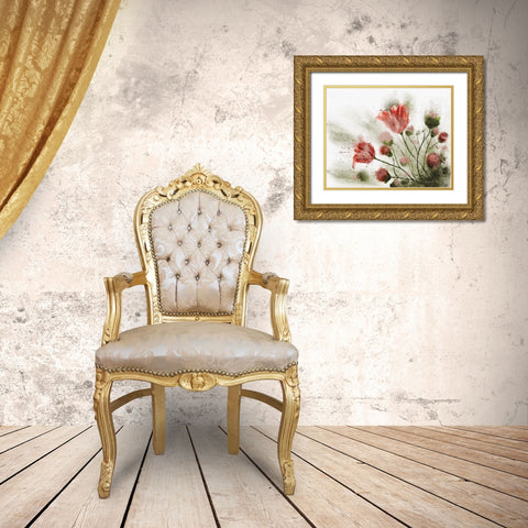 Floral Dreams Gold Ornate Wood Framed Art Print with Double Matting by Bawden, Angela