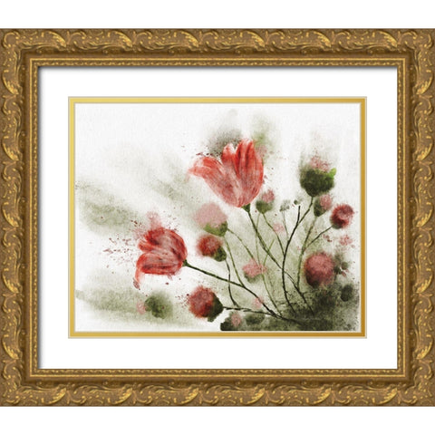 Floral Dreams Gold Ornate Wood Framed Art Print with Double Matting by Bawden, Angela