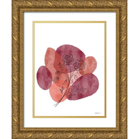 Bohemian Inked Botanicals Gold Ornate Wood Framed Art Print with Double Matting by Bawden, Angela