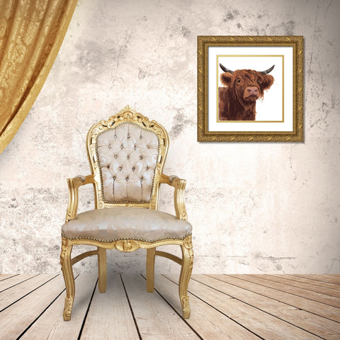 Rosie Coo Gold Ornate Wood Framed Art Print with Double Matting by Bawden, Angela