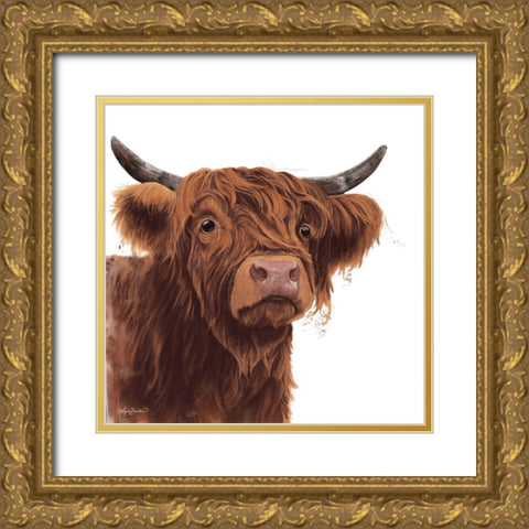 Rosie Coo Gold Ornate Wood Framed Art Print with Double Matting by Bawden, Angela