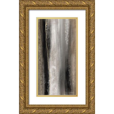 Mocha Java Gold Abstract Gold Ornate Wood Framed Art Print with Double Matting by Bawden, Angela
