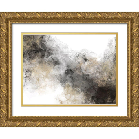 Fawn Mushroom Abstract 1 Gold Ornate Wood Framed Art Print with Double Matting by Bawden, Angela
