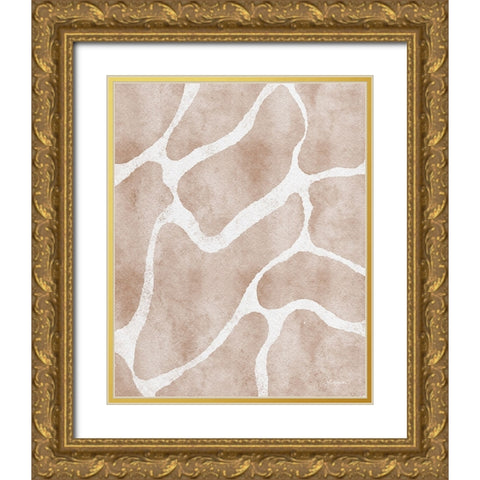 Earthy Boho Abstract 2 Gold Ornate Wood Framed Art Print with Double Matting by Bawden, Angela