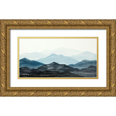 Blue Ridge Mountain Range I Gold Ornate Wood Framed Art Print with Double Matting by Chavez, April