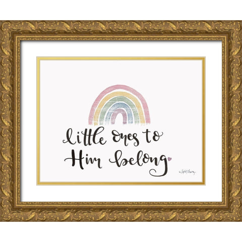 Little ones to Him Belong    Gold Ornate Wood Framed Art Print with Double Matting by Chavez, April