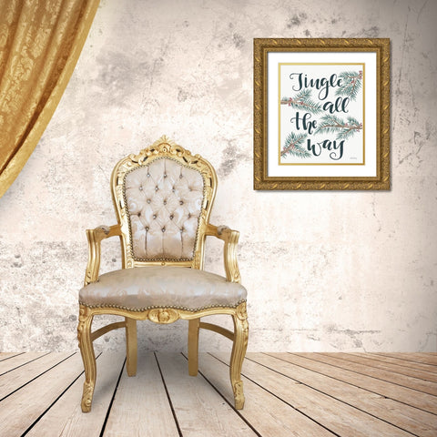 Jingle All the Way     Gold Ornate Wood Framed Art Print with Double Matting by Chavez, April