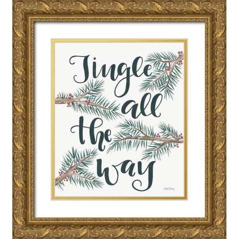 Jingle All the Way     Gold Ornate Wood Framed Art Print with Double Matting by Chavez, April