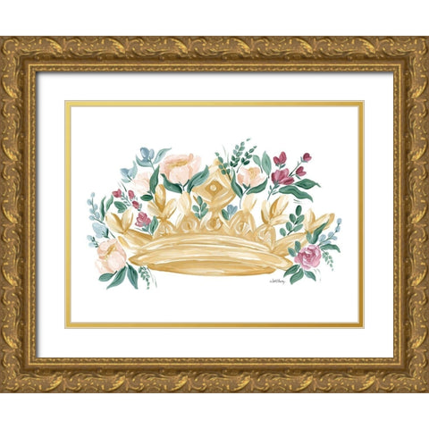 Flower Crown I Gold Ornate Wood Framed Art Print with Double Matting by Chavez, April