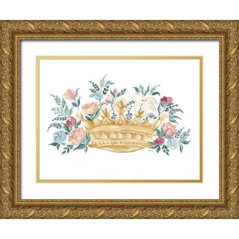 Flower Crown II Gold Ornate Wood Framed Art Print with Double Matting by Chavez, April
