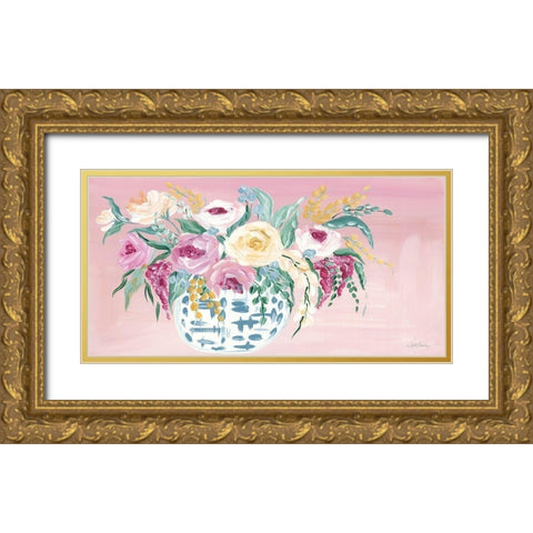 Spring Florals II   Gold Ornate Wood Framed Art Print with Double Matting by Chavez, April