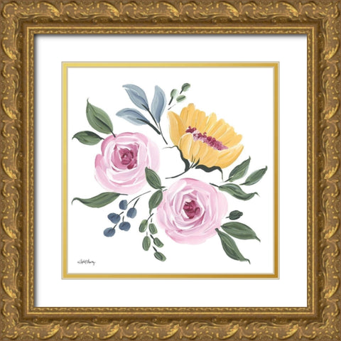 Sunday Bouquet Gold Ornate Wood Framed Art Print with Double Matting by Chavez, April