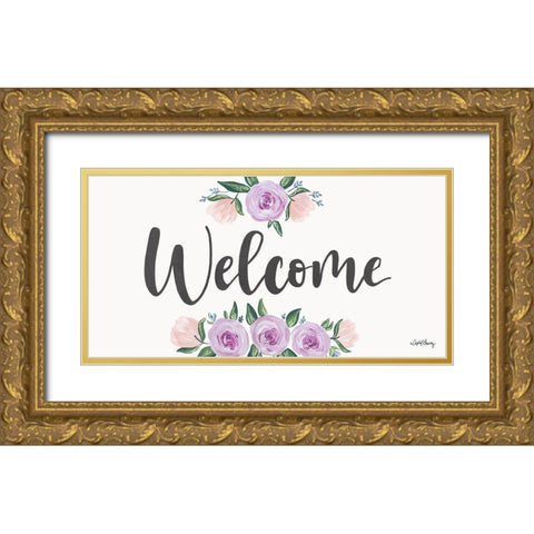 Welcome    Gold Ornate Wood Framed Art Print with Double Matting by Chavez, April