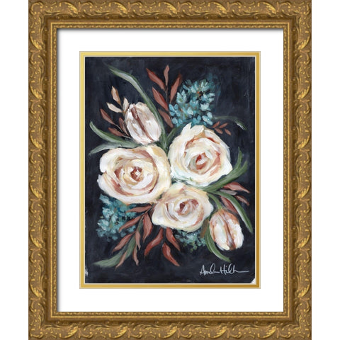 A Whisper of Blue Gold Ornate Wood Framed Art Print with Double Matting by Hilburn, Amanda