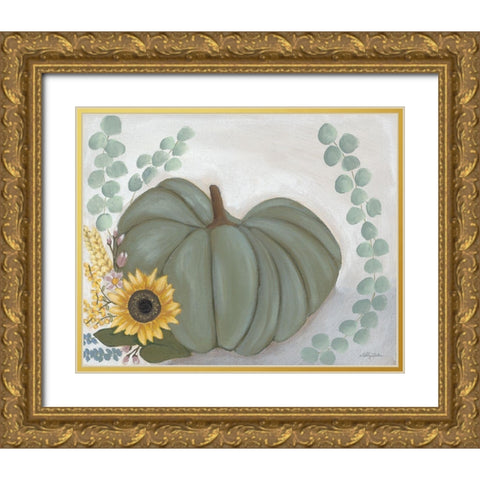 Green Pumpkin Gold Ornate Wood Framed Art Print with Double Matting by Justice, Ashley