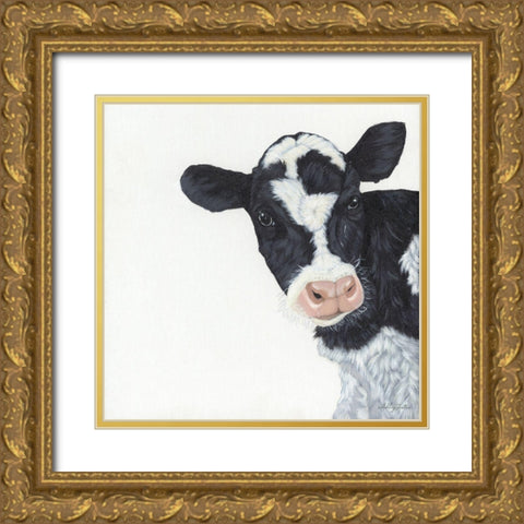 Cow Gold Ornate Wood Framed Art Print with Double Matting by Justice, Ashley